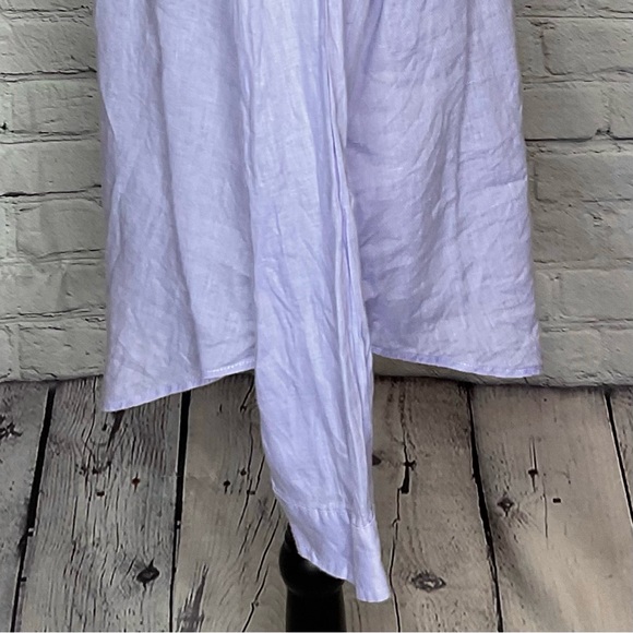 Lilly Pulitzer Pearly Purple Sea View Linen Long Sleeve Button Down Shirt Medium - Picture 7 of 16